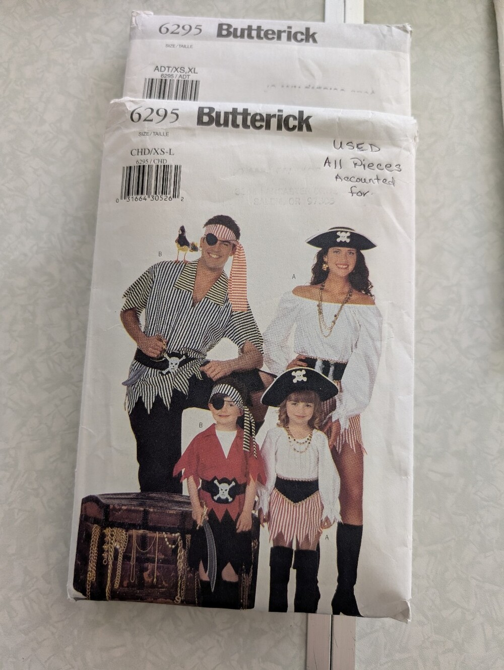 Butterrick Pirate Family Costume Pattern Set